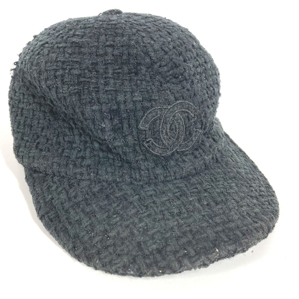 シャネル CHANEL CC ロゴ ココマーク 22B 帽子 キャップ帽 ベースボール キャップ コットン ブラック