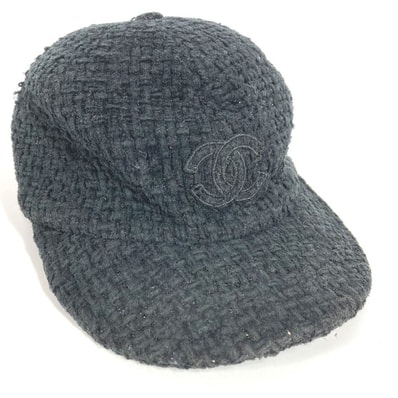シャネル CHANEL CC ロゴ ココマーク 22B 帽子 キャップ帽 ベースボール キャップ コットン ブラック