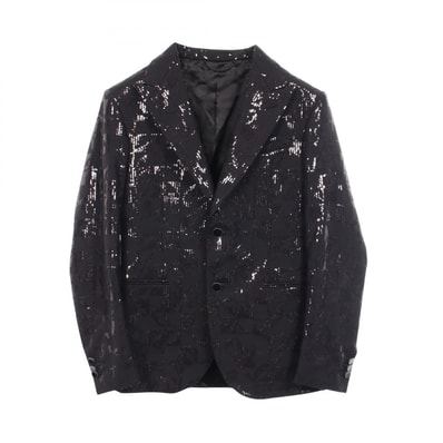 ルイ・ヴィトン LOUIS VUITTON スパンコール 総柄 テーラードジャケット 衣料品 アウター ウール メンズ ブラック系 RM222F I52 HNFJ4E 【中古】