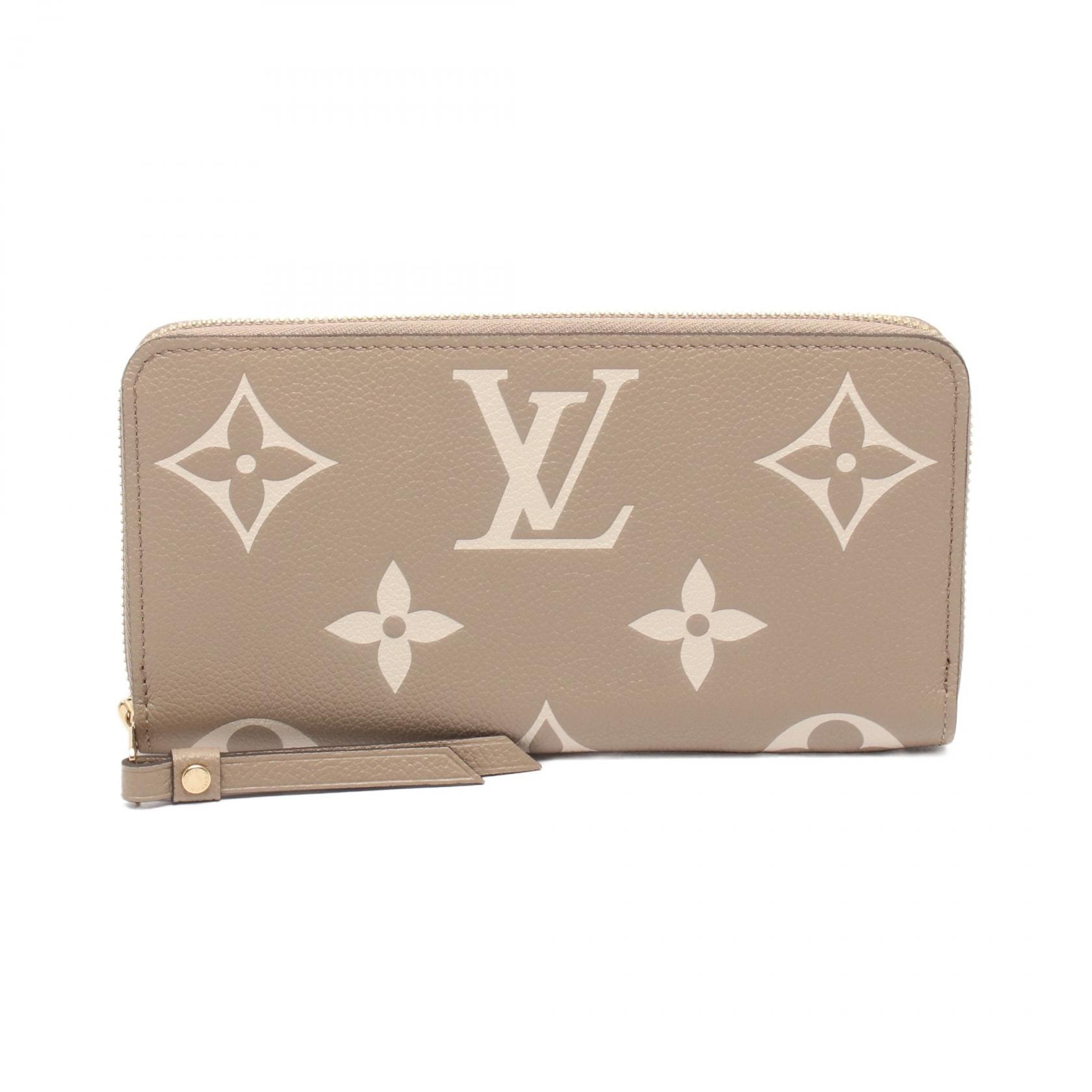 ルイ・ヴィトン LOUIS VUITTON ジッピーウォレット バイカラー ラウンド長財布 財布 レザー モノグラム・アンプラント トゥルトレールクレーム レディース ベージュ系 / アイボリー系 M69794 【中古】