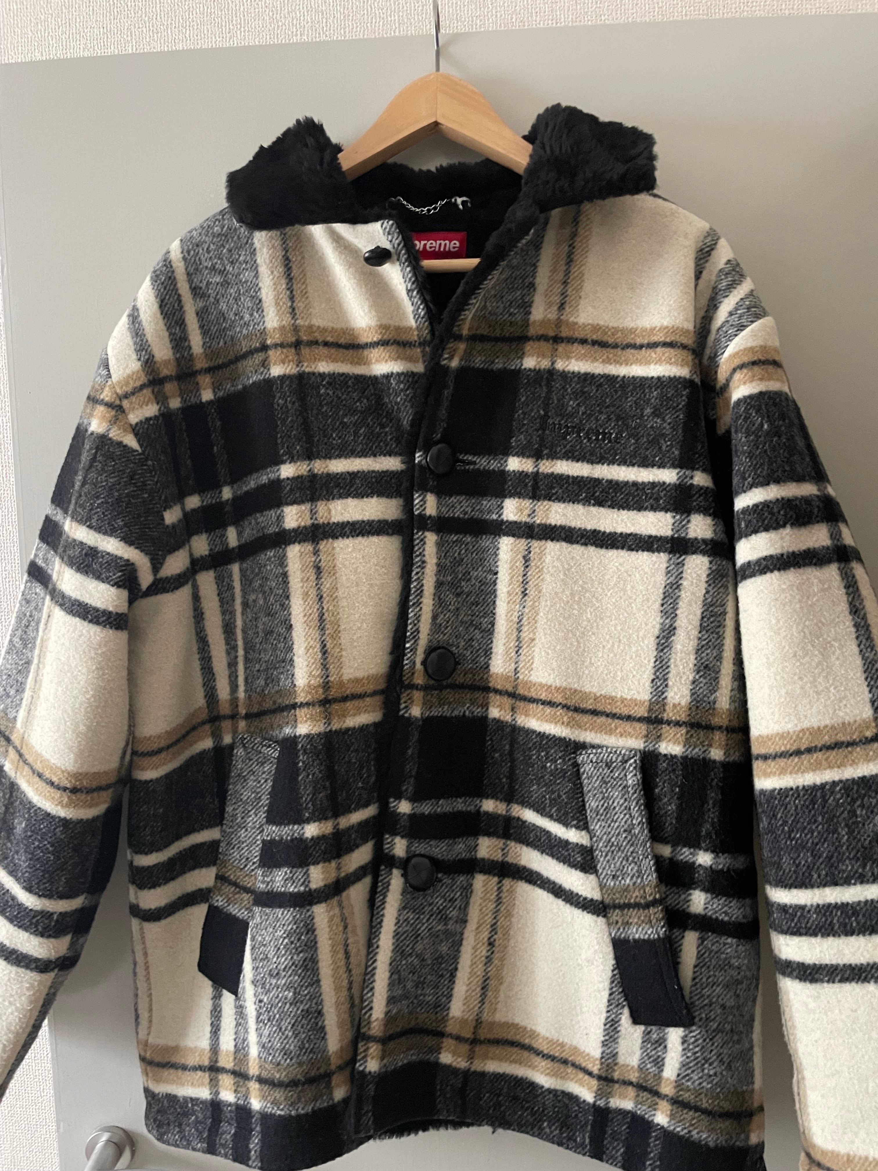 Supreme Plaid Car Coat "Cream"