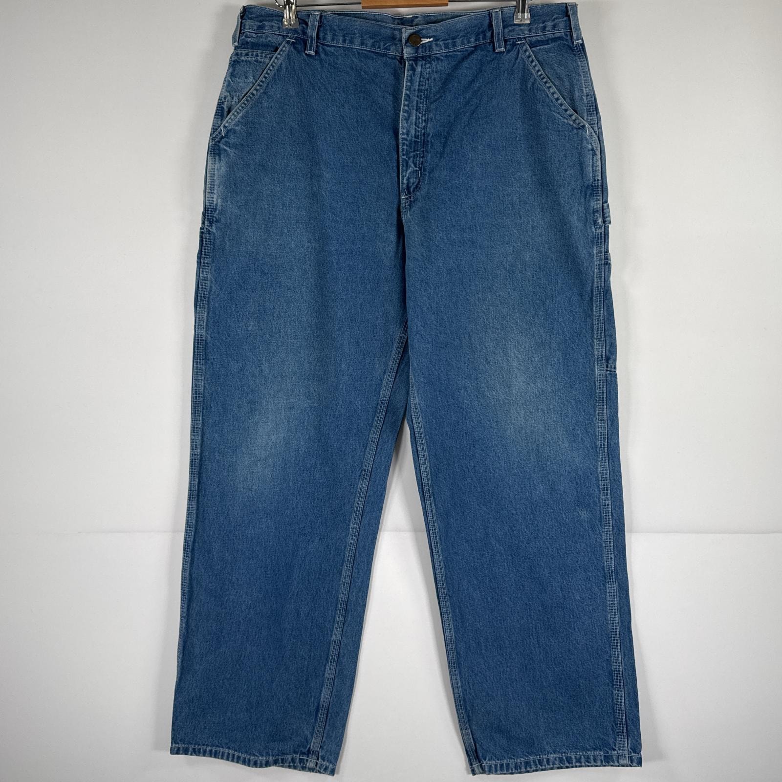 古着 カーハート Carhartt デニムパンツ ペインターパンツ 作業着 大きいサイズ ジーパン ワーク ビッグサイズ w38 L30  ブルー メンズ