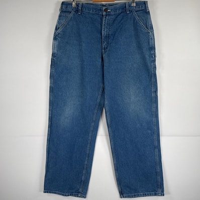 古着 カーハート Carhartt デニムパンツ ペインターパンツ 作業着 大きいサイズ ジーパン ワーク ビッグサイズ w38 L30 ブルー メンズ