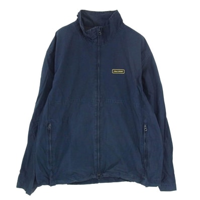 POLO RALPH LAUREN ポロ・ラルフローレン SPORT スポーツ ロゴ刺繍 ジップ コットン ナイロン ジャケット ネイビー系 XL【中古】