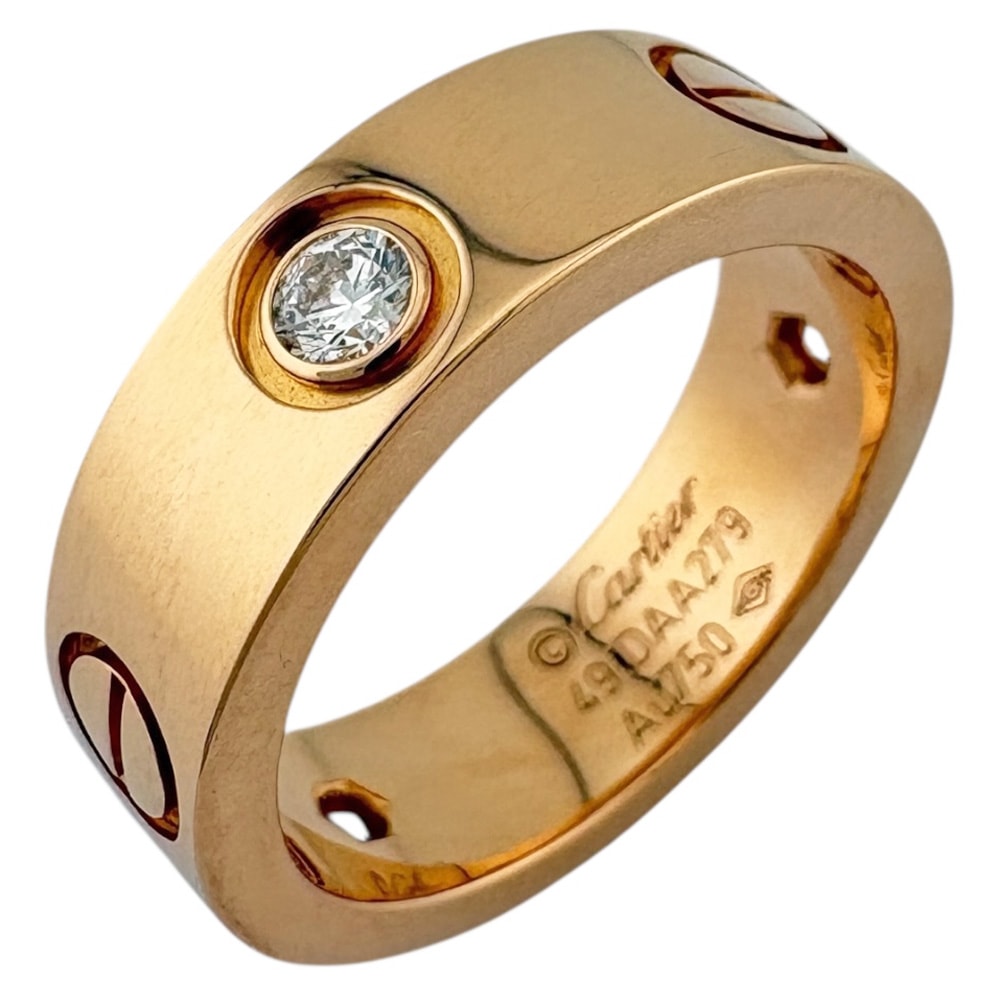 カルティエ ラブ リング 指輪 9号 18金 K18ピンクゴールド ダイヤモンド レディース CARTIER  中古
