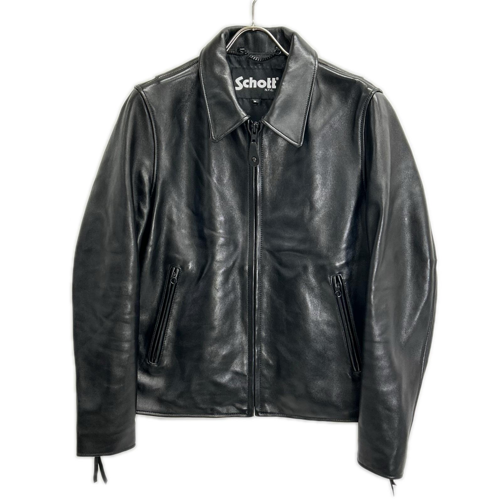 ショット 【ナノユニバース別注】25SS 782-5150001 ブラック シープスキン シングルライダースジャケット M