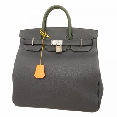 ★SALE【6dc2602-g】エルメス ハンドバッグ オータクロア40 トゴ キャバン ヴェールフォンセ ジョーヌナプル フー シルバー金具 B刻印【中古】メンズ