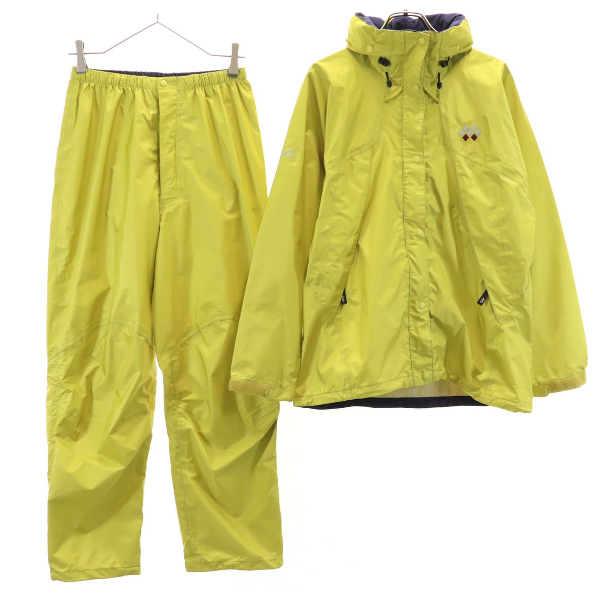 mont-bell モンベル ストームクルーザー ジャケット 上下セットアップ MA イエロー アウトドア 収納袋付き