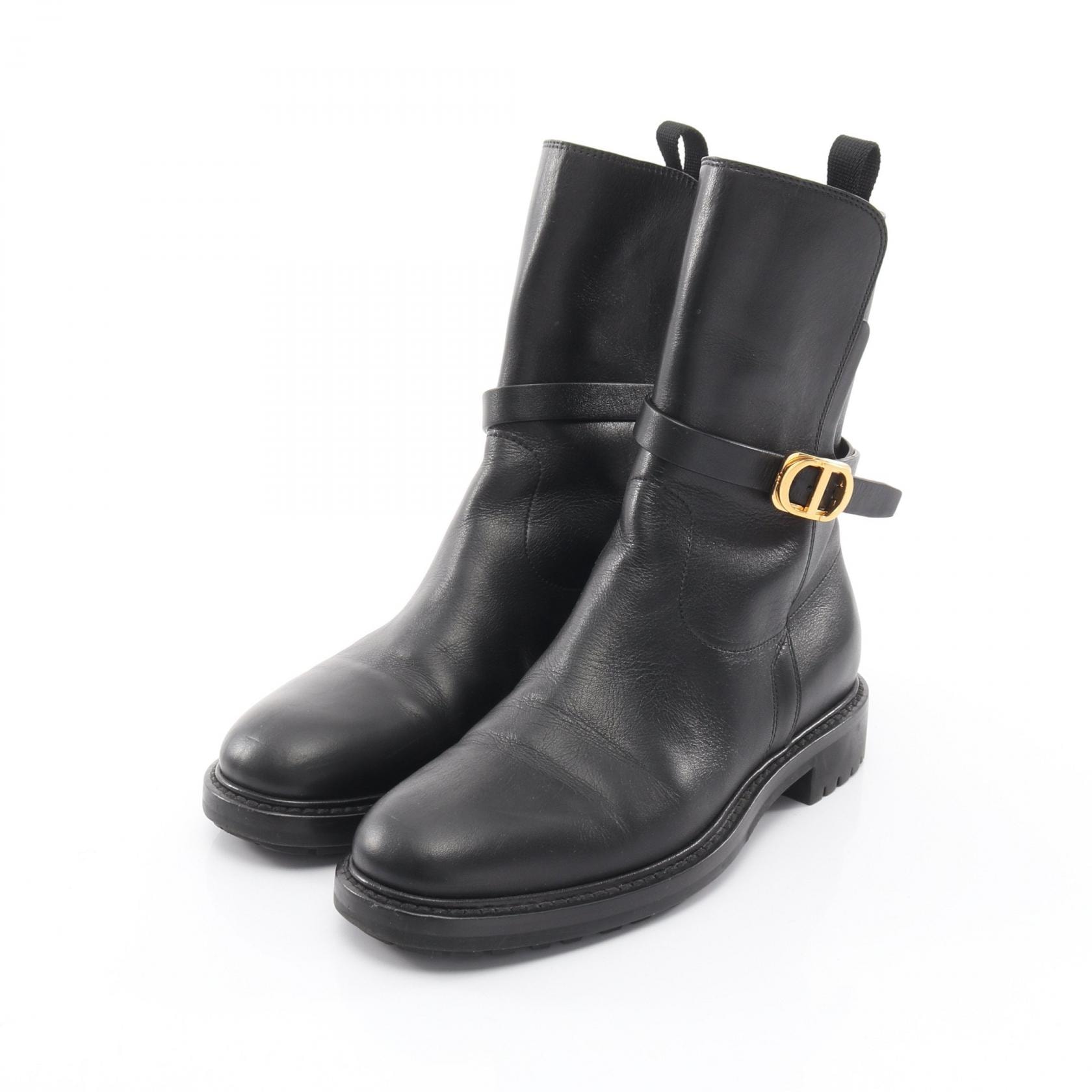 ディオール Dior DIOR EMPREINTE ブーツ 靴 レザー レディース ブラック系 【中古】