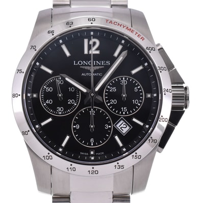 値下 ロンジン LONGINES L2.743.4 コンクエスト クロノグラフ デイト 自動巻き メンズ 美品 保証書付き N#145746
