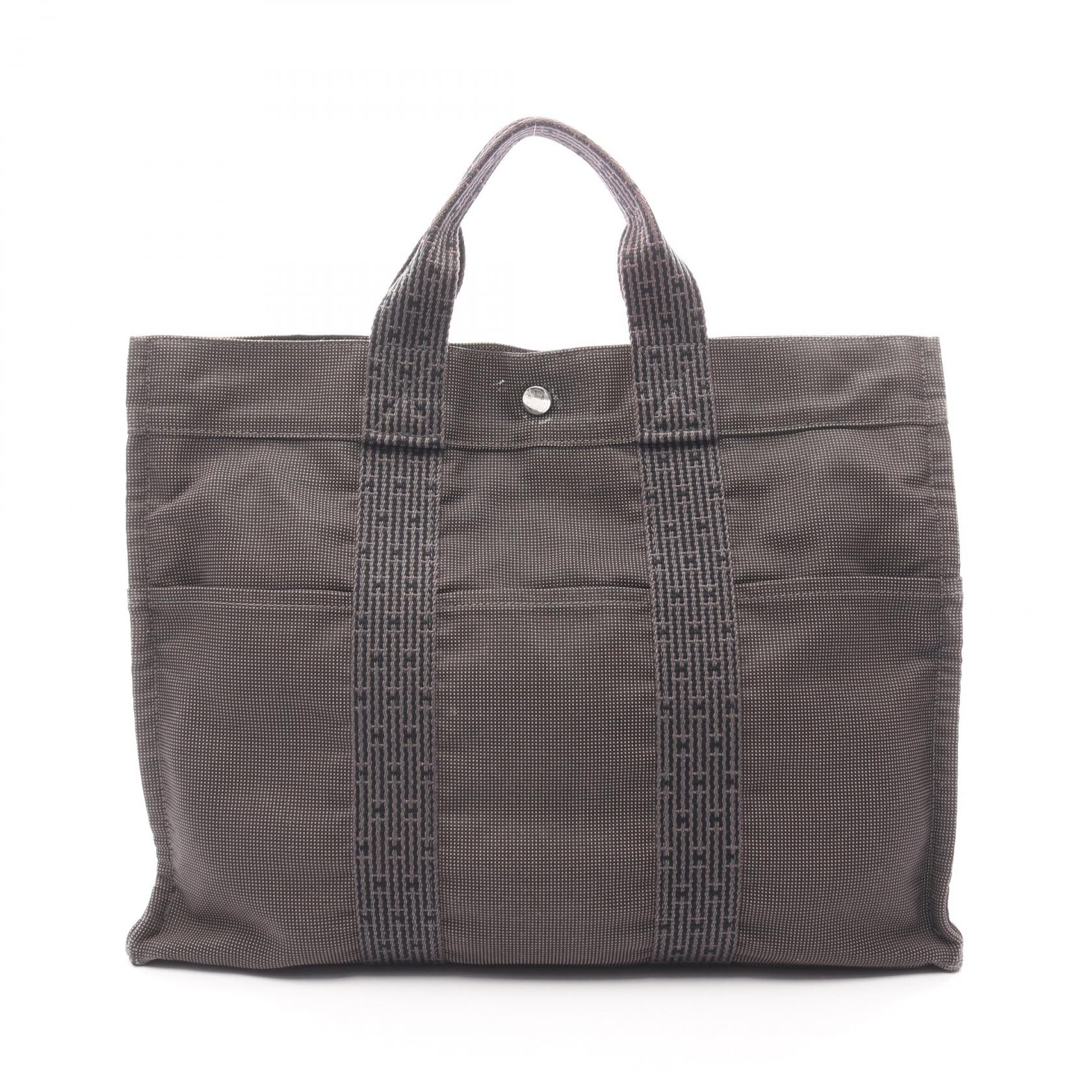 エルメス HERMES エールラインMM トートバッグ バッグ ナイロンキャンバス メンズ レディース グレー系 【中古】