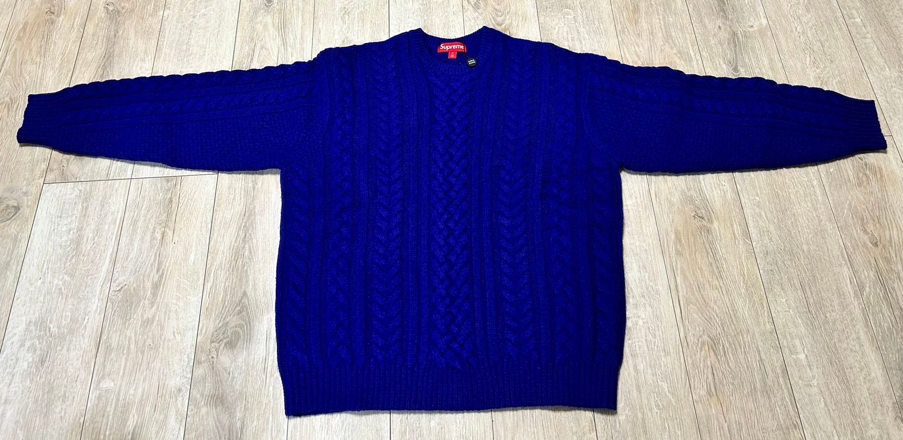 Supreme Applique Cable Knit Sweater "Navy"