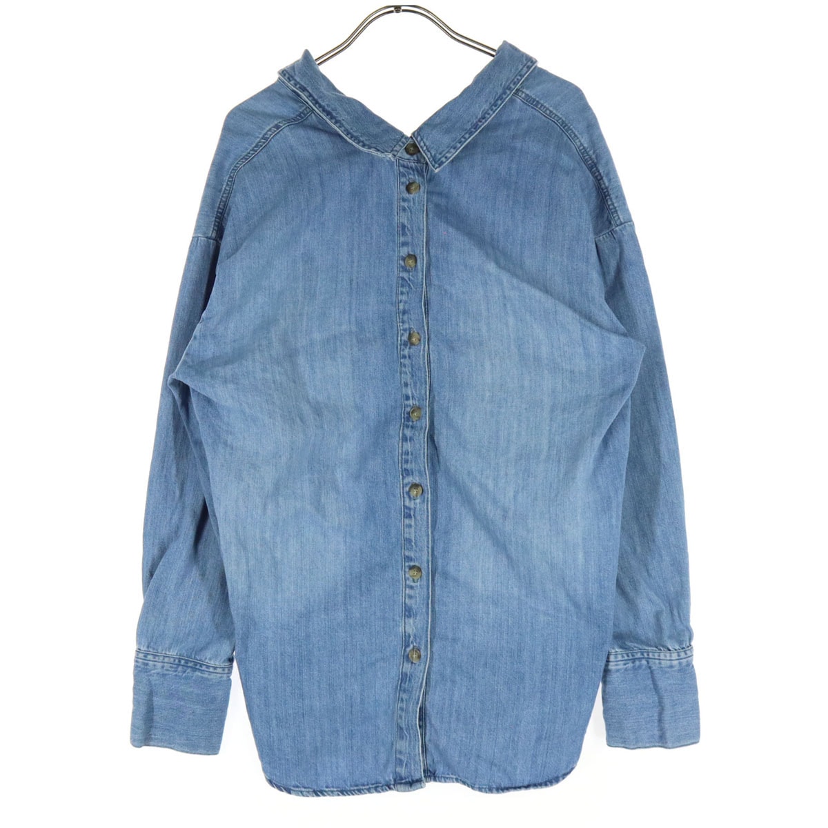 美品 ZARA ザラ 長袖 デニムシャツ XS ブルー ブラウス
