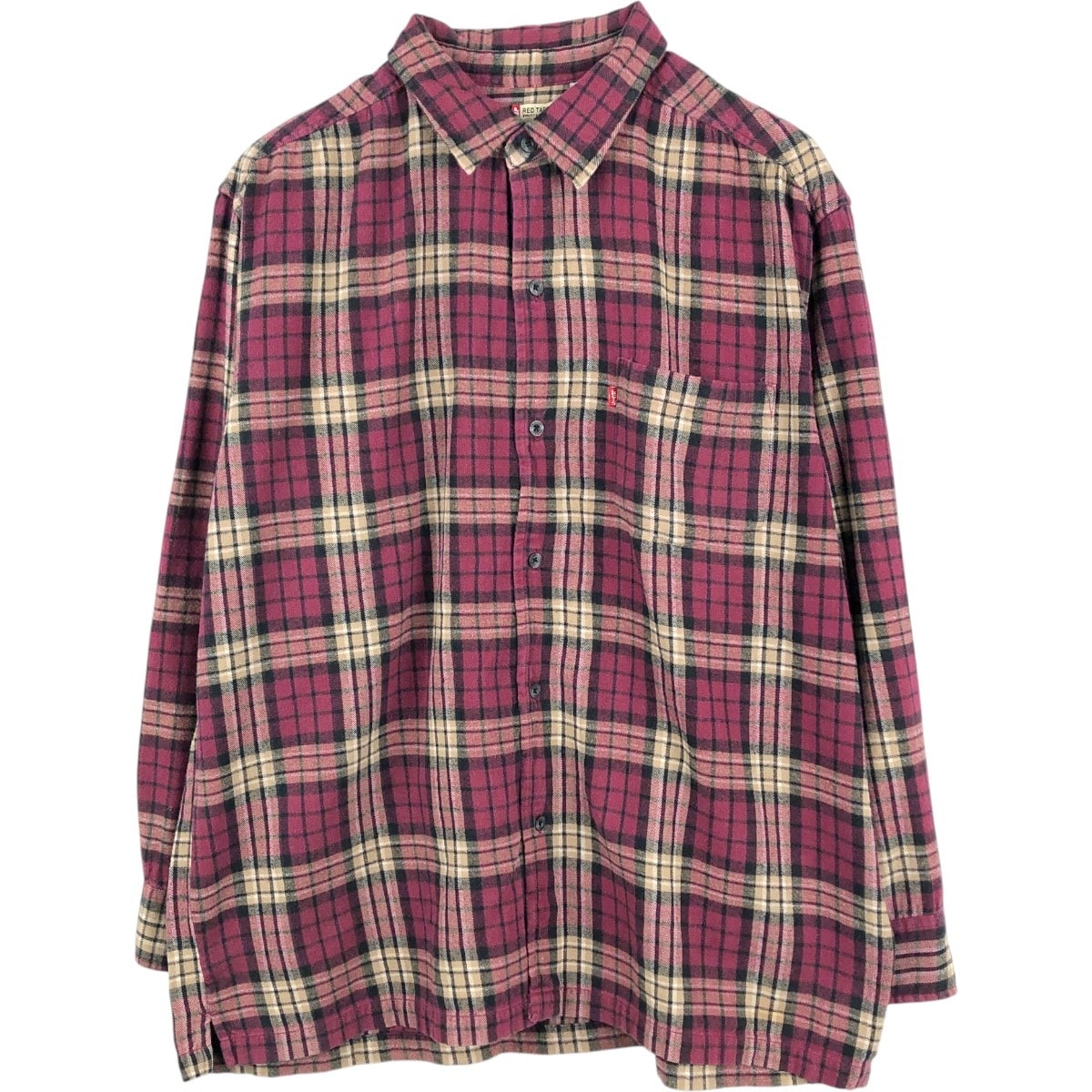 古着 リーバイス Levi's タータンチェック 長袖 ライトネルチェックシャツ ボックスシャツ メンズXL相当/eaa675492