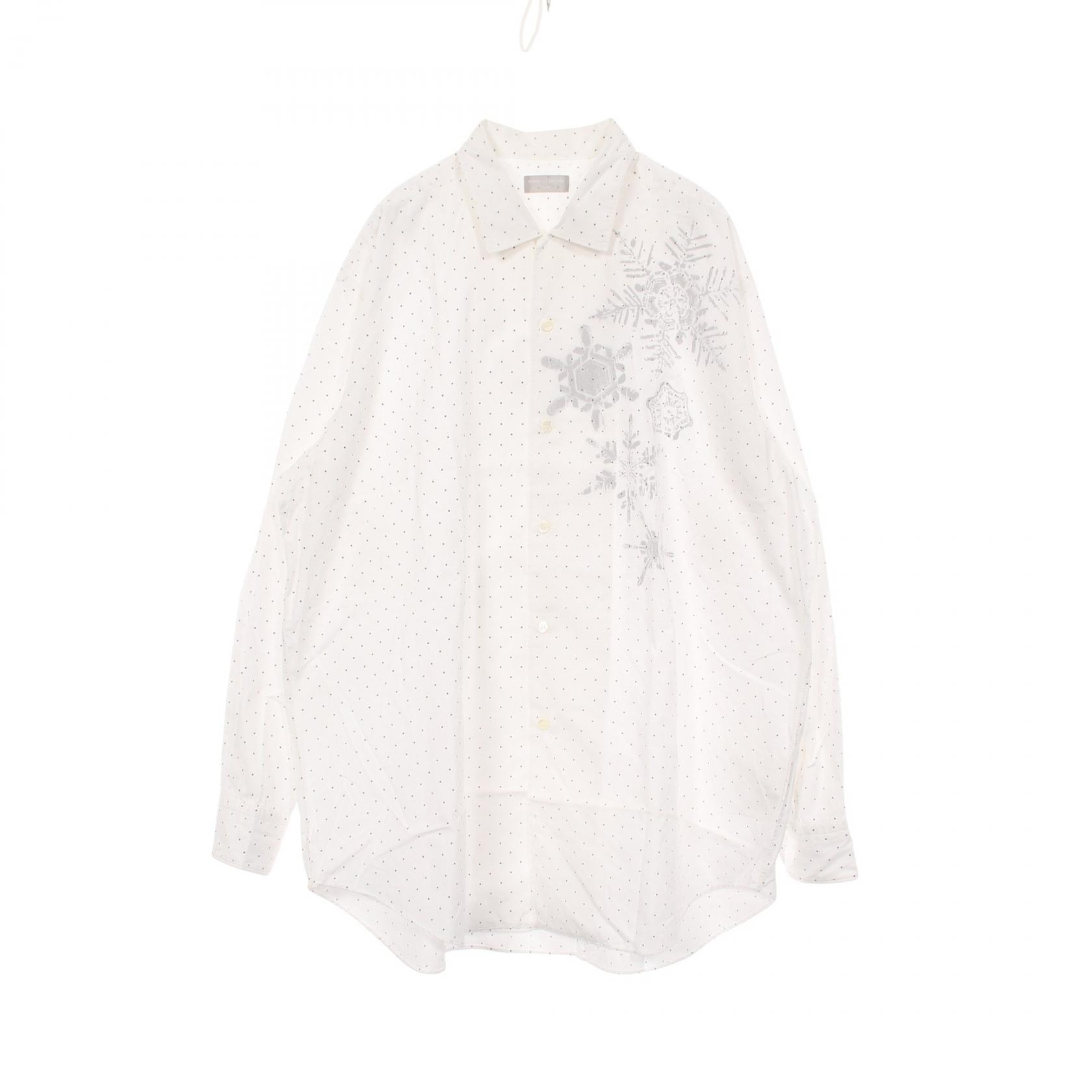 コムデギャルソンオム COMME des GARCONS HOMME 雪の結晶 ドット 長袖 衣料品 トップス コットン メンズ ホワイト系 【中古】