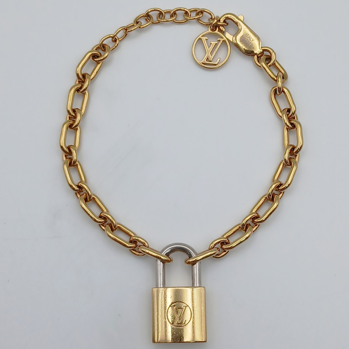 LOUIS VUITTON ルイ・ヴィトン ロックミー カデナ チェーンブレス ブレスレット M62859 メタル ゴールド シルバー レディース【中古】