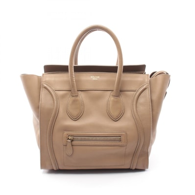 セリーヌ CELINE ラゲージ ミニショッパー ハンドバッグ バッグ レザー レディース ブラウン系 165213 【中古】