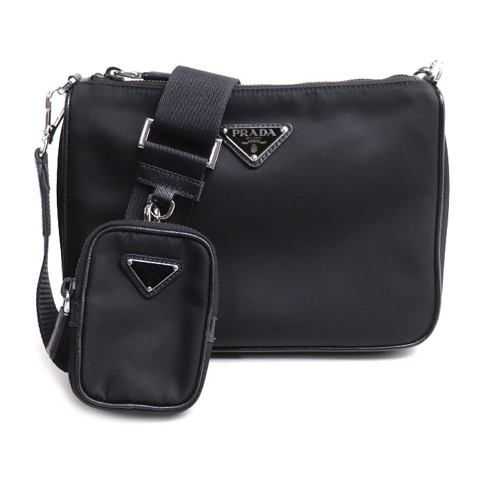 PRADA プラダ テスート ショルダーバッグ ブラック 2VH113_2DMH_F0002 ICチップ レディース【中古】