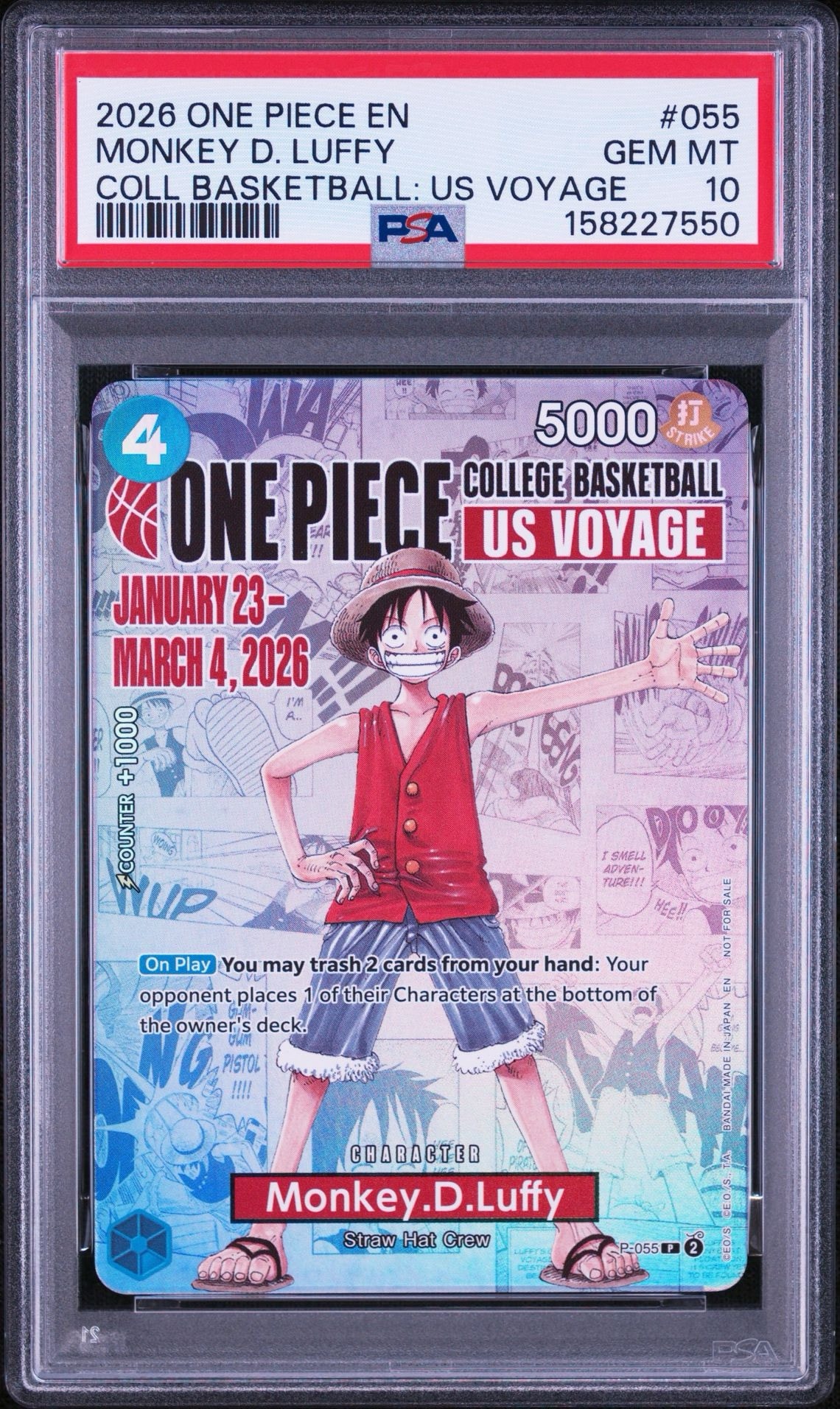 PSA10】モンキー・D・ルフィ：P (開封済) [P-055]【英語版