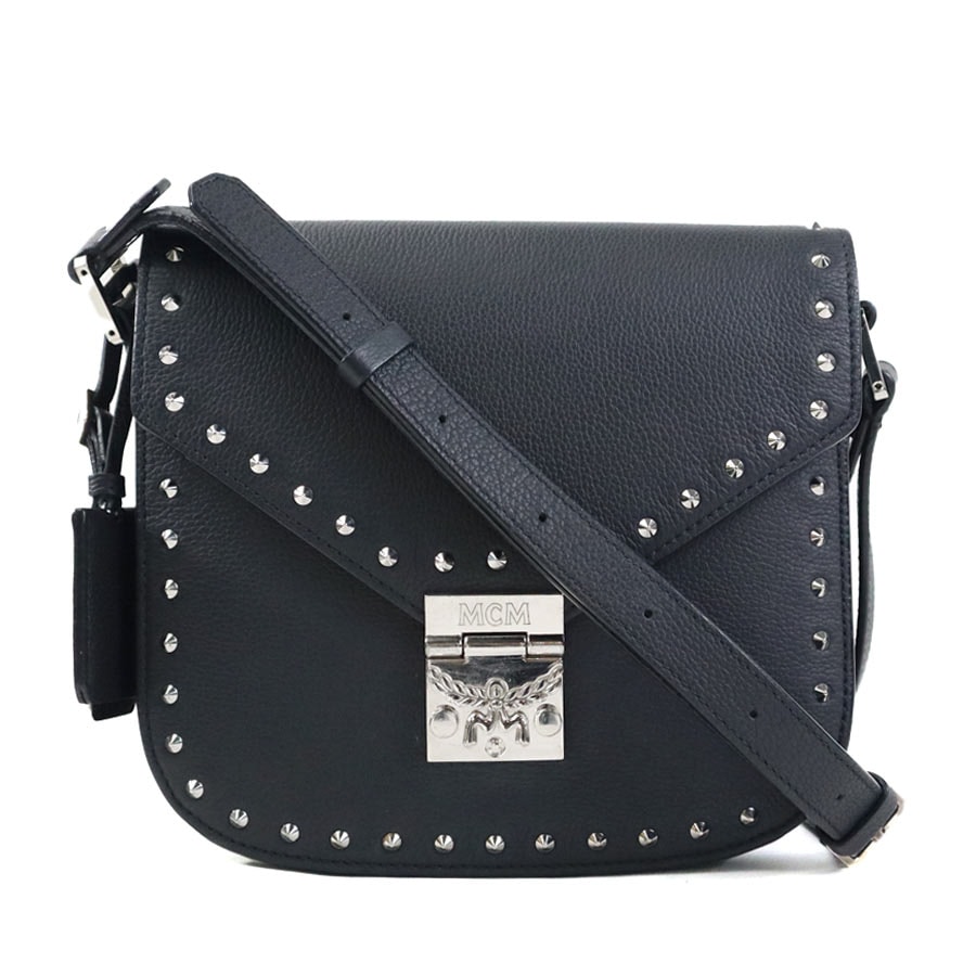 エム シー エム MCM ショルダーバッグ レザー ブラック レディース【中古】 r10535g