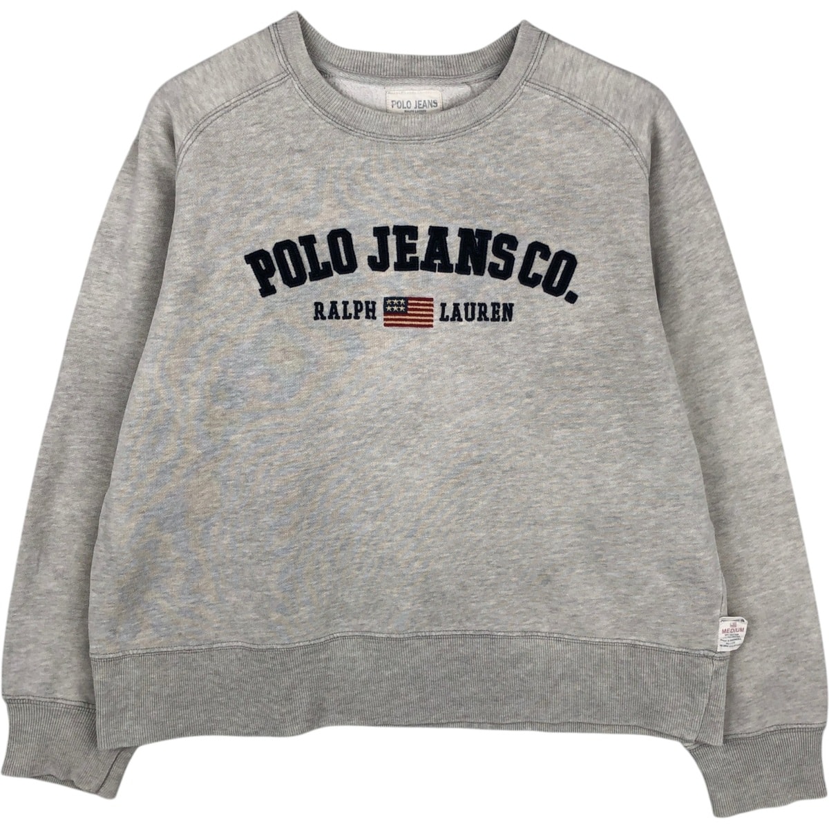 古着 ラルフローレン Ralph Lauren POLO JEANS COMPANY 星条旗柄 ロゴスウェットシャツ トレーナー メンズM相当/eaa630486