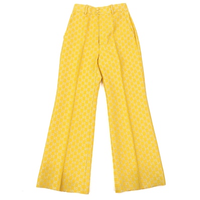 極美品 グッチ
パンツ イエロー シルバー レディース 36 627877