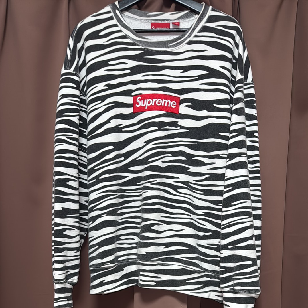 Supreme Box Logo Crewneck "Zebra" (22FW)