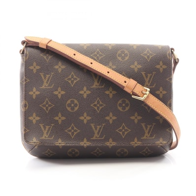 ルイ・ヴィトン LOUIS VUITTON ミュゼットタンゴ ショートストラップ モノグラム ショルダーバッグ バッグ PVCコーティングキャンバス レザー レディース ブラウン系 M51257 【中古】