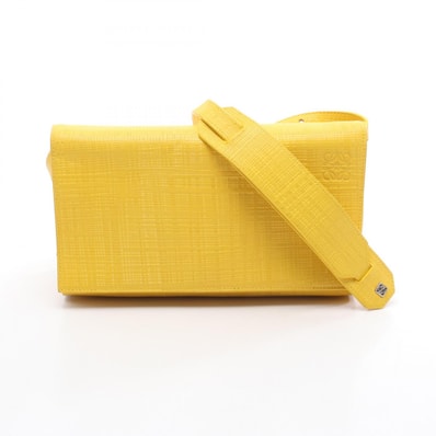 ロエベ LOEWE アナグラム ショルダーバッグ バッグ レザー レディース イエロー系 【中古】