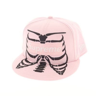 【中古】シュプリーム Supreme 2025年春夏 Bones Box Logo New Era ポリエステル ベースボールキャップ ピンク【サイズ7 5/8(60.6cm)】【メンズ】