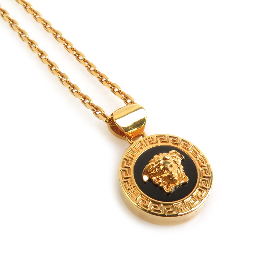 ヴェルサーチ VERSACE ネックレス メデューサ メタル ゴールド/ブラック ユニセックス【中古】 e61640