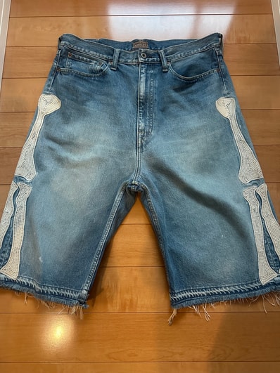KAPITAL 14OZ DENIM 5P SHORT PANTS (BOUND EMBROIDERY) "Indigo"