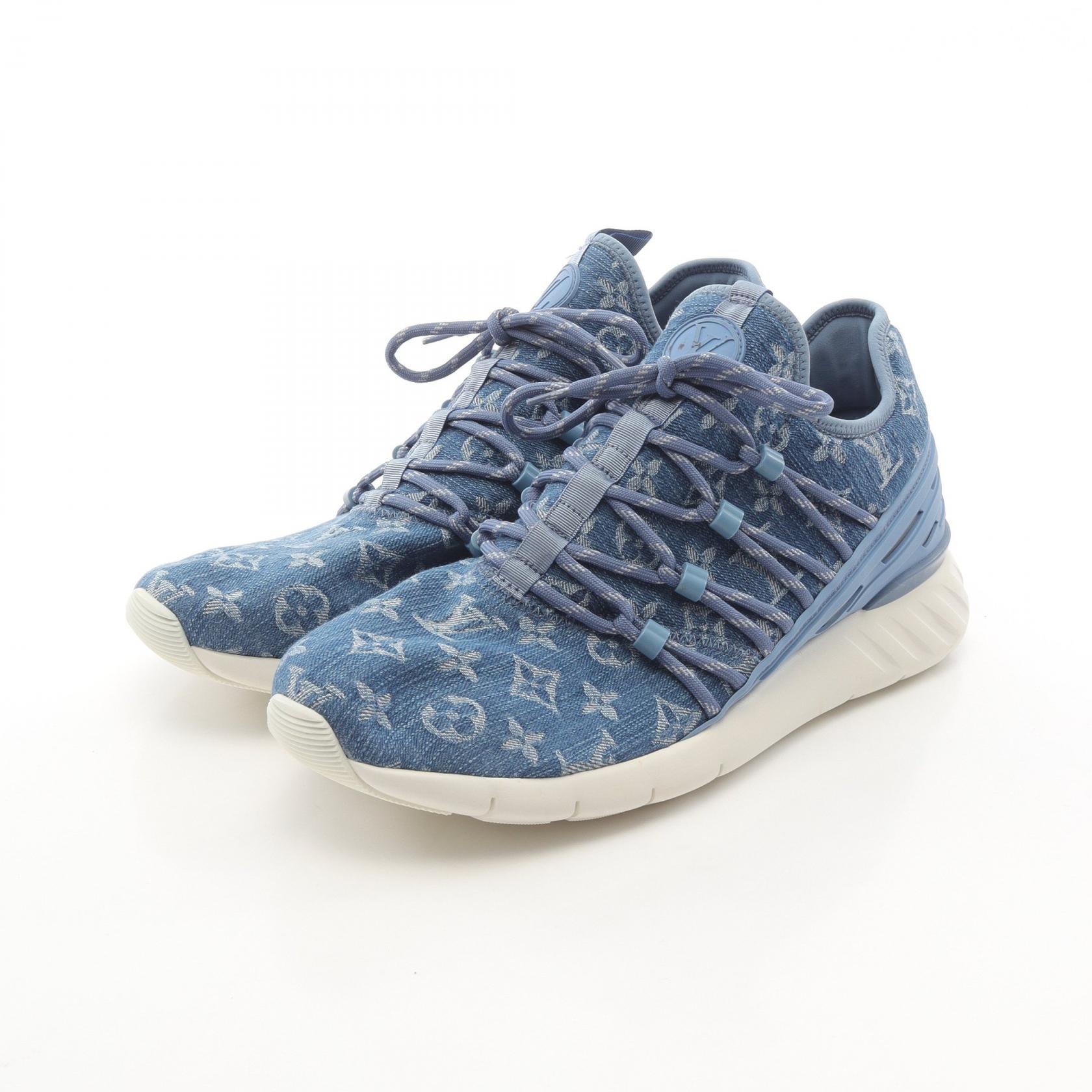 ルイ・ヴィトン LOUIS VUITTON ファストレーン ライン スニーカー 靴 デニム モノグラム・デニム メンズ ブルー系 【中古】