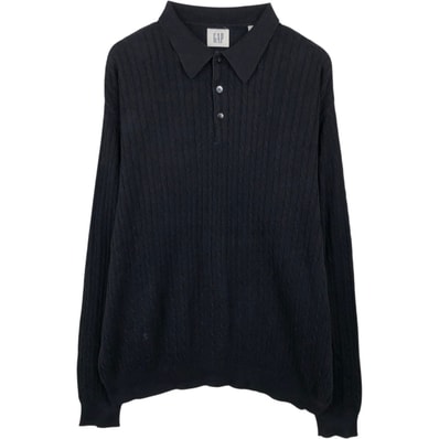 古着 90年代 ギャップ GAP オールドギャップ ケーブル編み コットンニットハーフボタンセーター メンズL相当 ヴィンテージ/eaa672497
