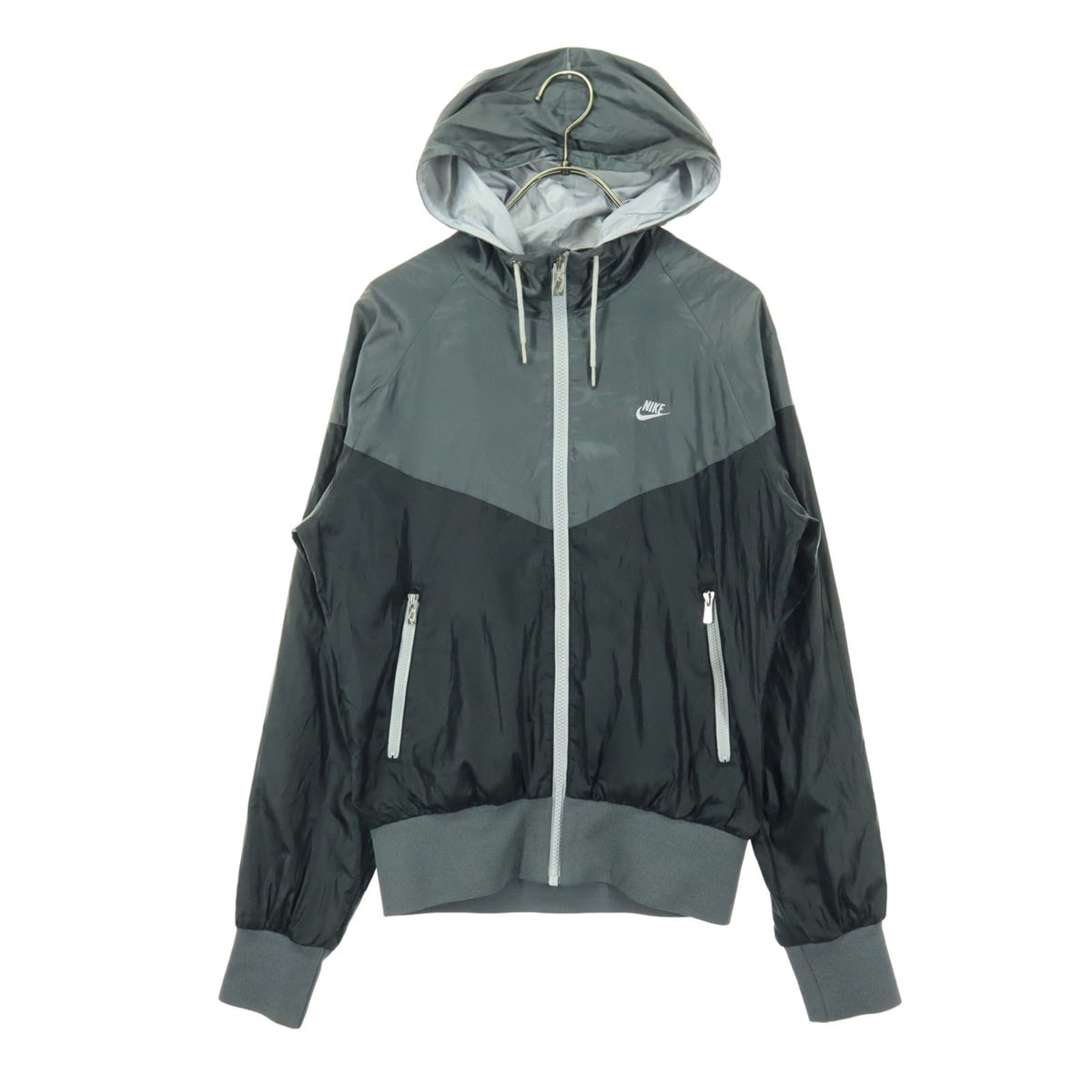 NIKE ナイキ スウッシュ 長袖 ウィンドブレーカー M グレー