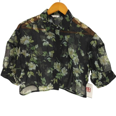 SHEER FLOWER SHORT SLEEVE SHIRTS【1142513663095】