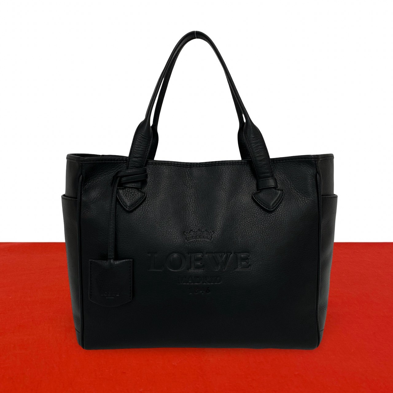 LOEWE ロエベ ヘリテージ レザー トートバッグ ブラック
61750