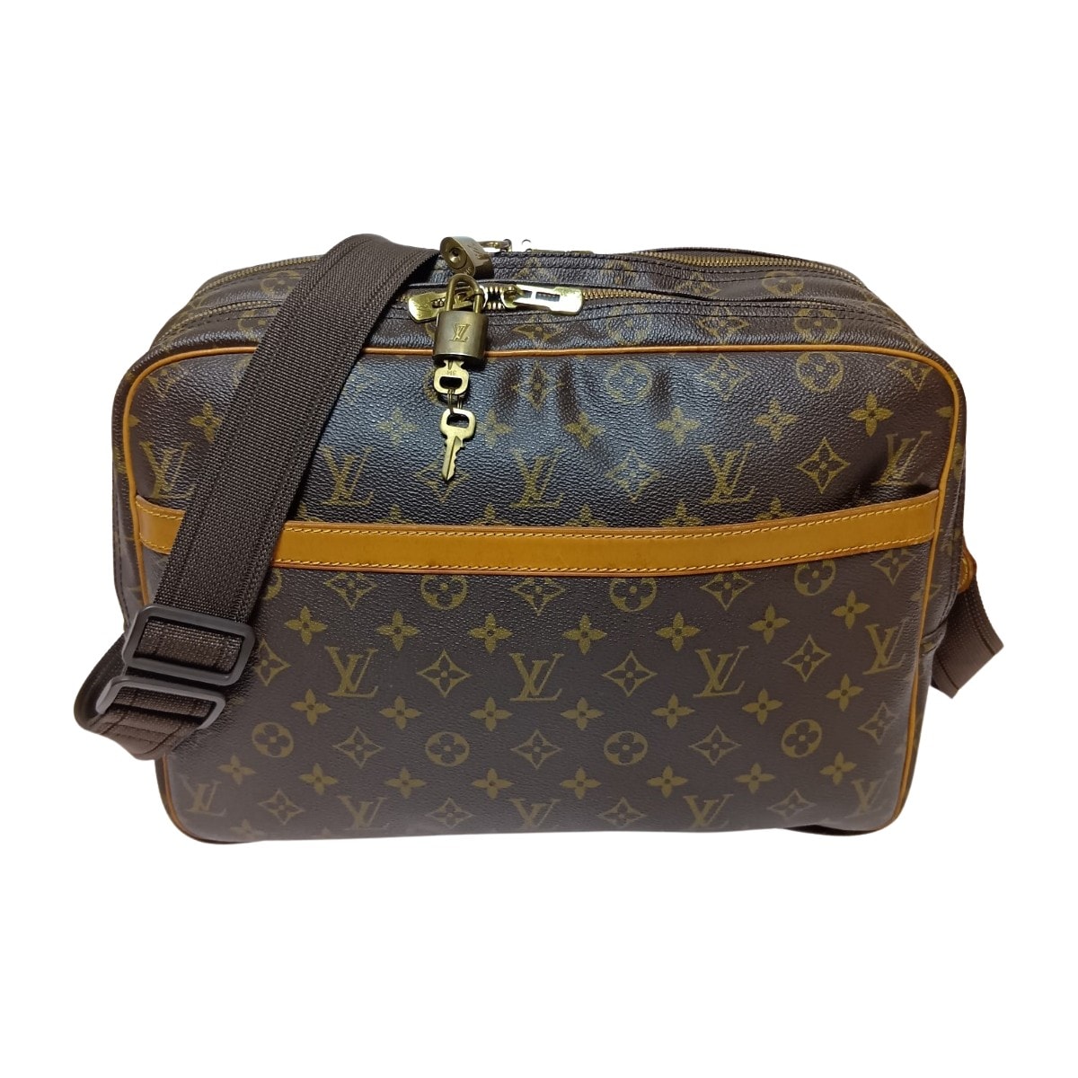 LOUIS VUITTON ルイヴィトン モノグラム リポーターGM ショルダーバッグ M45252 ブラウン