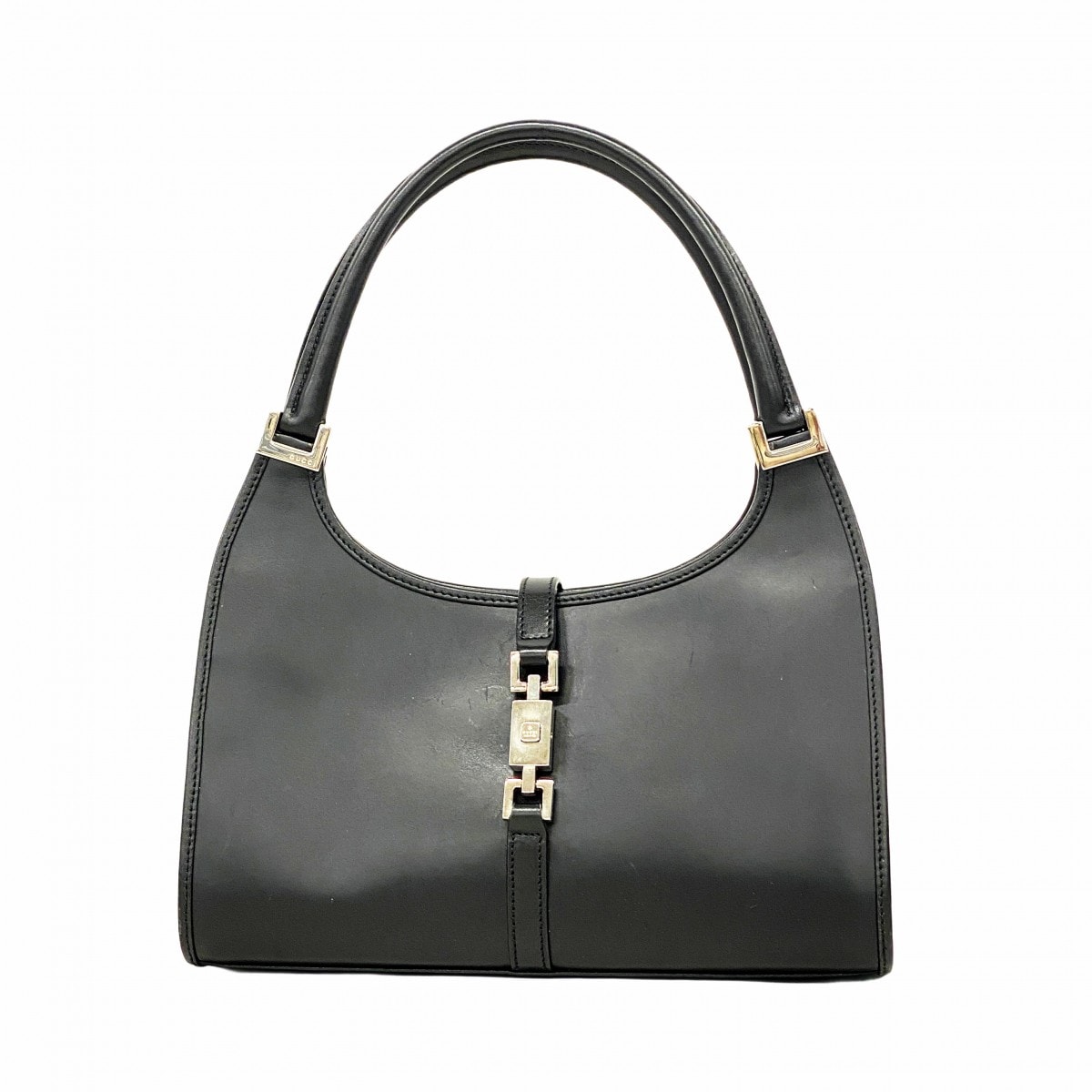 【6dd5275】グッチ ハンドバッグ ジャッキー 002 1068 レザー ブラック シルバー金具【中古】レディース