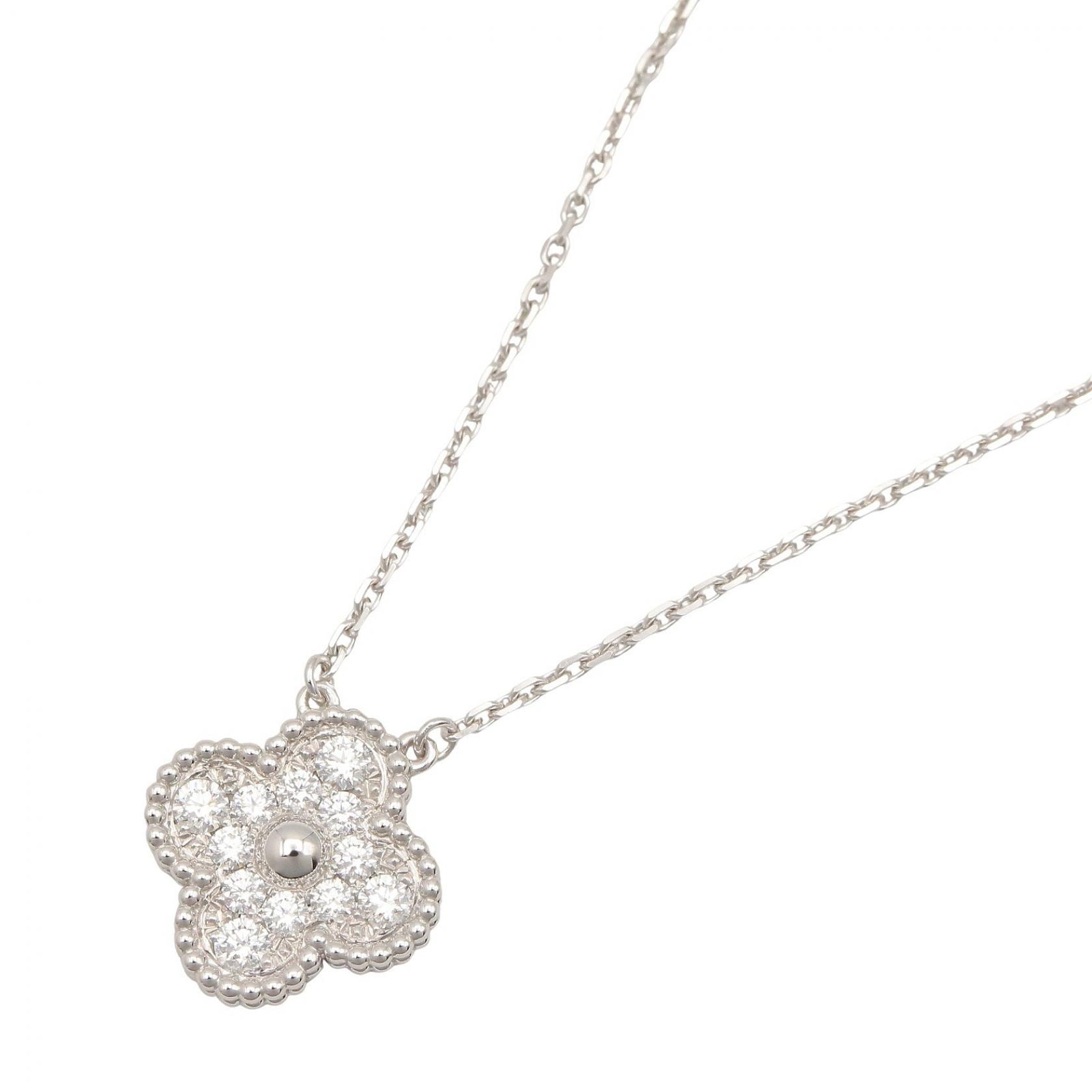 ヴァンクリーフ&アーペル Van Cleef & Arpels ヴィンテージアルハンブラ ネックレス ダイヤ ネックレス ジュエリー K18WG(ホワイトゴールド) ダイヤモンド レディース クリア系 / シルバー系 VCARA46100 【中古】
