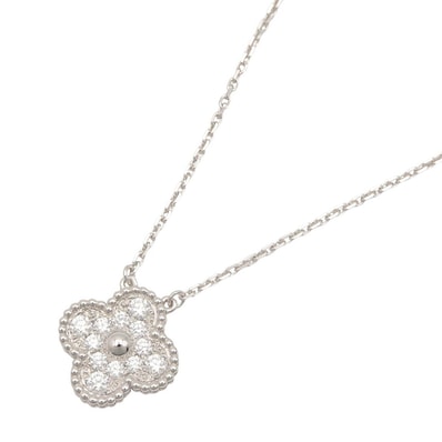 ヴァンクリーフ&アーペル Van Cleef & Arpels ヴィンテージアルハンブラ ネックレス ダイヤ ネックレス ジュエリー K18WG(ホワイトゴールド) ダイヤモンド レディース クリア系 / シルバー系 VCARA46100 【中古】