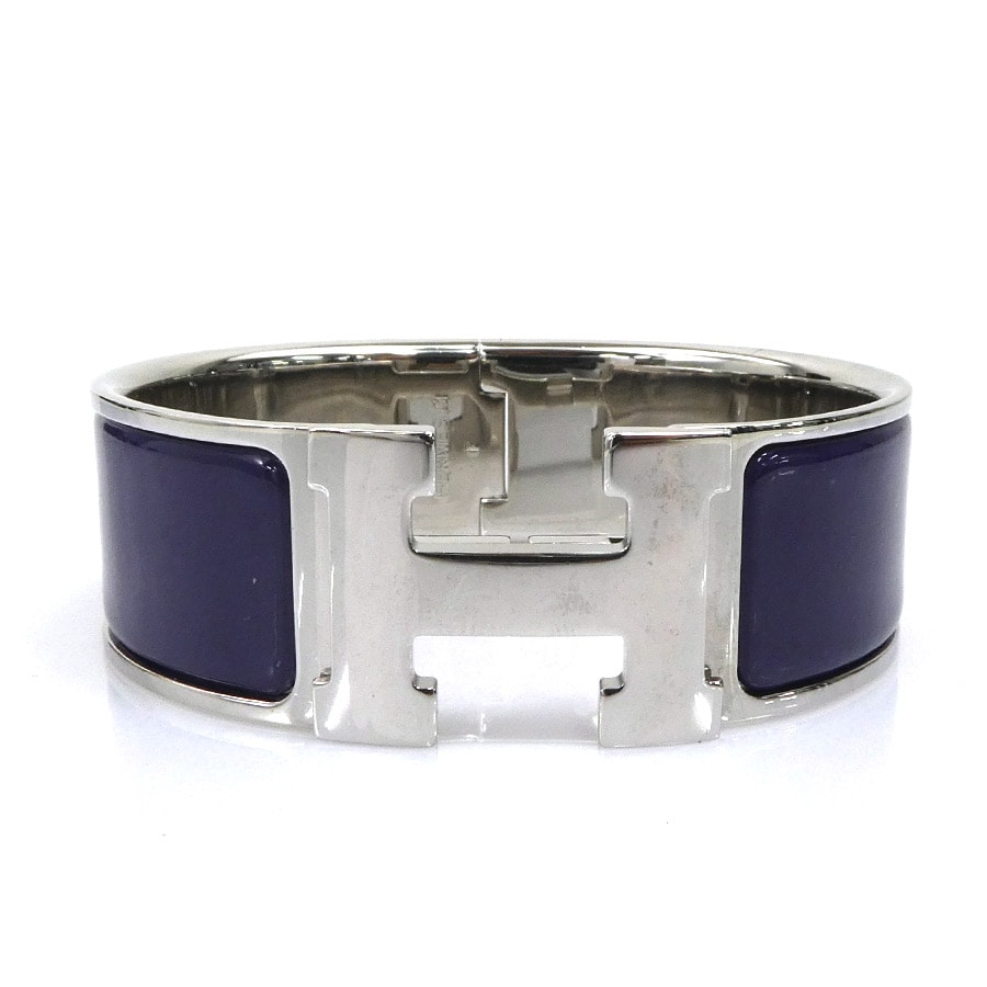 エルメス HERMES バングル ブレスレット クリッククラック メタル/エナメル シルバー/パープル レディース【中古】 e62153a