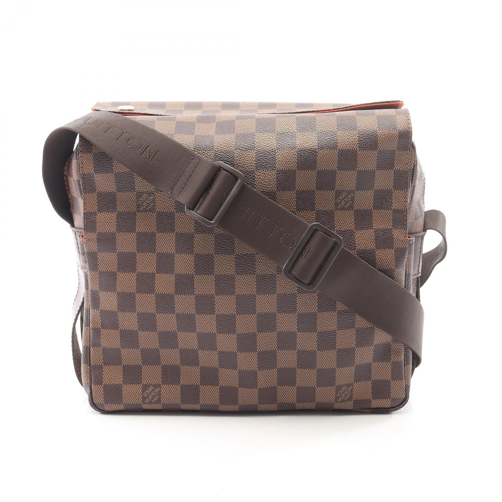 ルイ・ヴィトン LOUIS VUITTON ナヴィグリオ ダミエエベヌ ショルダーバッグ バッグ PVCコーティングキャンバス レザー メンズ レディース ブラウン系 N45255 【中古】