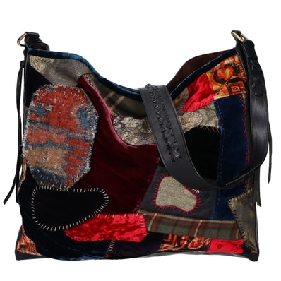 ラルフローレン パープルレーベル スエードライニング ハンドステッチ マルチパッチワーク