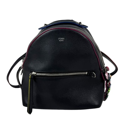 フェンディ FENDI リュック レザー ブラック レディース 8BZ036-67G【中古】 z11220