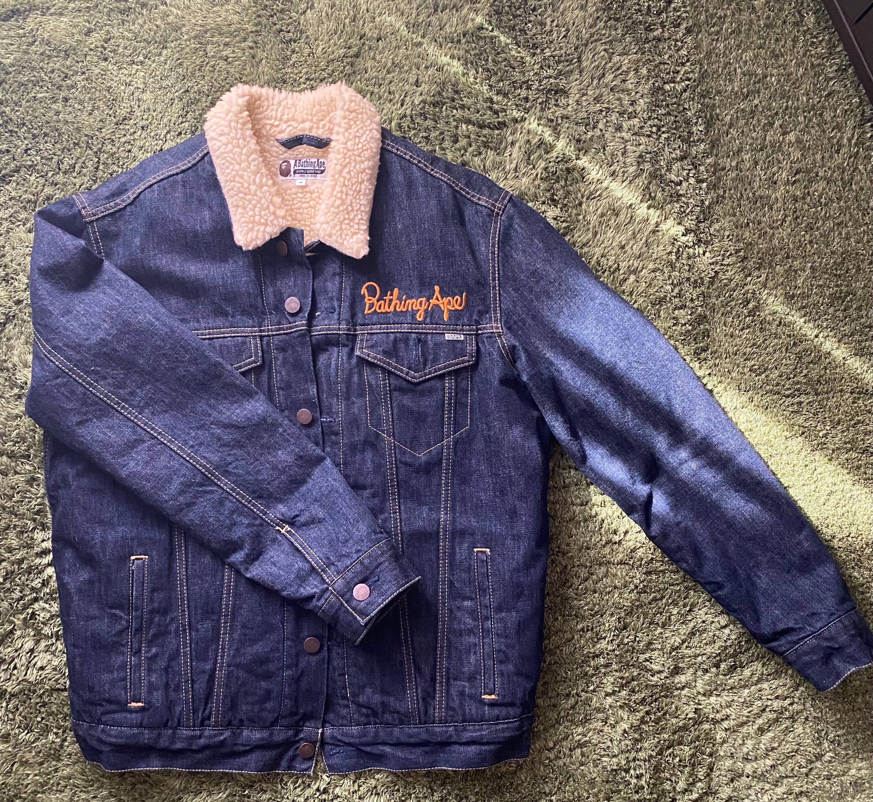 A BATHING APE / Dragon Ball Z Baby Milo Big Ape Head Denim Jacket "Blue"