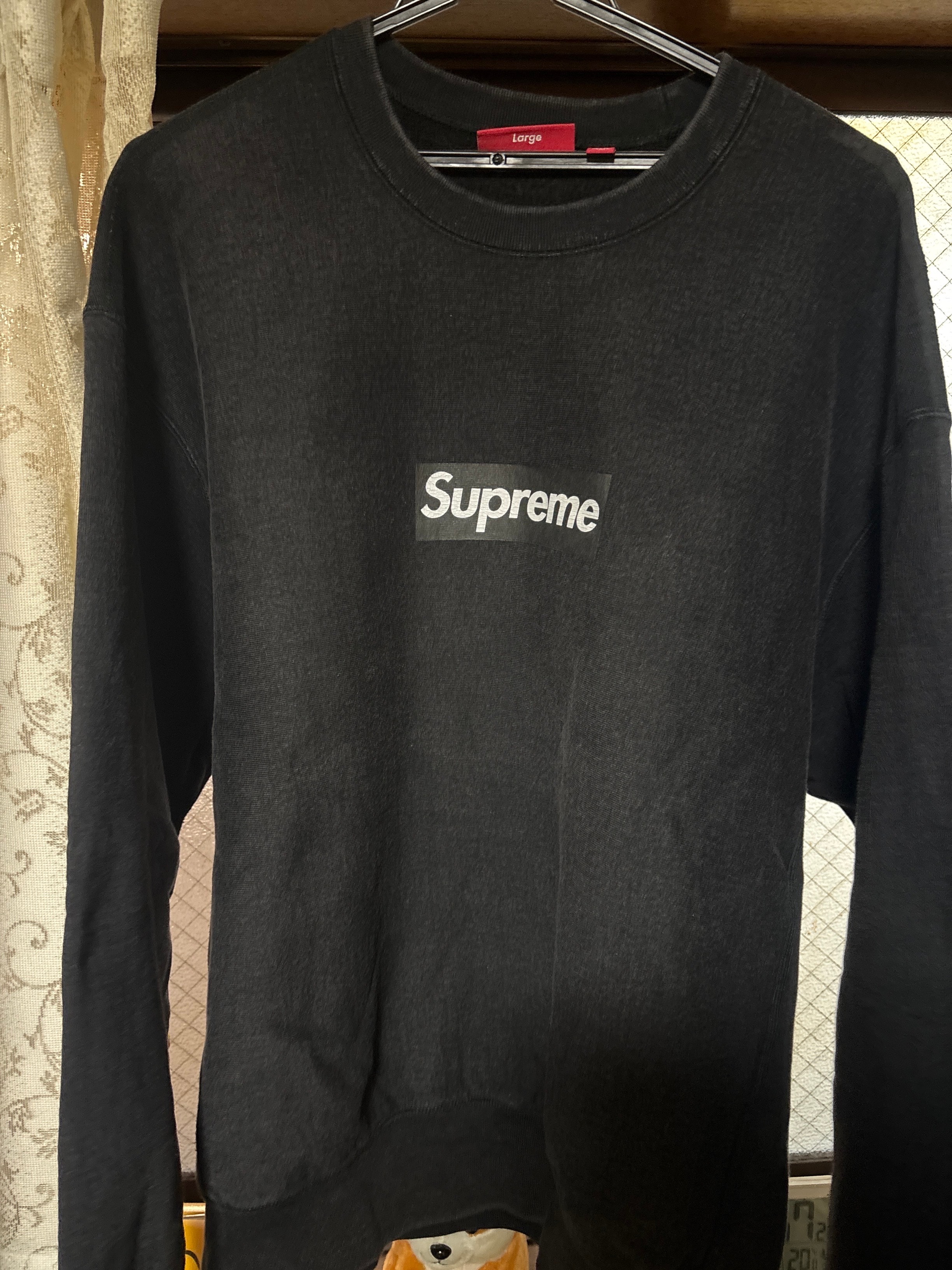 Supreme Washed Box Logo Crewneck "Black"