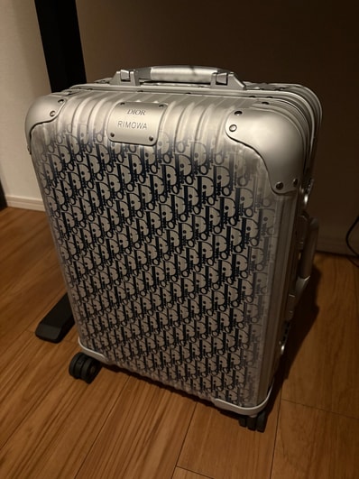Dior and Rimoa Carry On Luggage Dior Oblique Aluminum "Blue"
