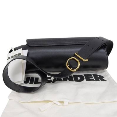 ジルサンダー 新品同様 K-PALMELLATO LUX CANNOLO SM ショルダーバッグ レディース ブラック