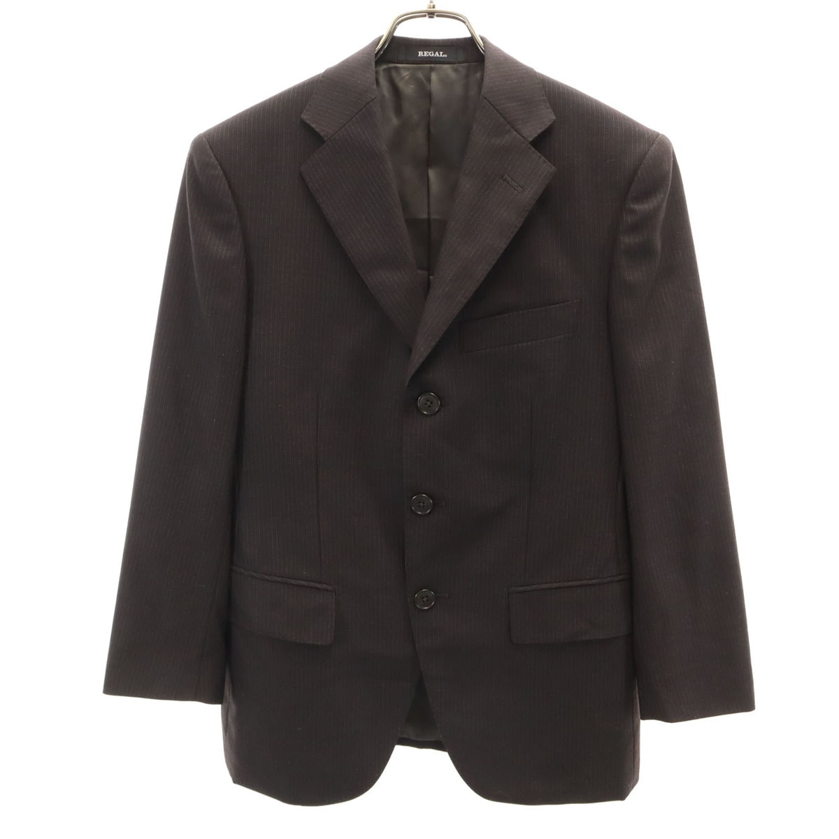 美品 REGAL リーガル ストライプ柄 テーラードジャケット YA1 ブラック系